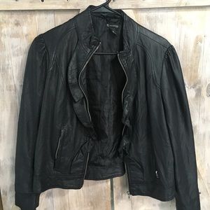 Black leather jacket